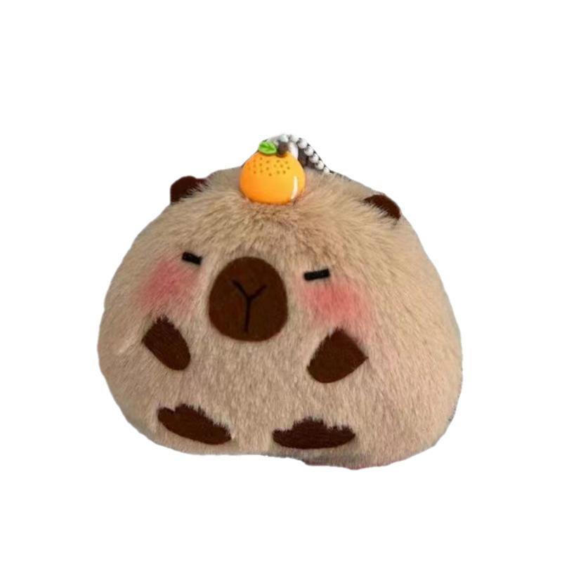 

Может записывать пищащий кулон-куклу капибары, мышиный шарик, DIY материал ручной работы, плюшевая кукла капибары 10cm