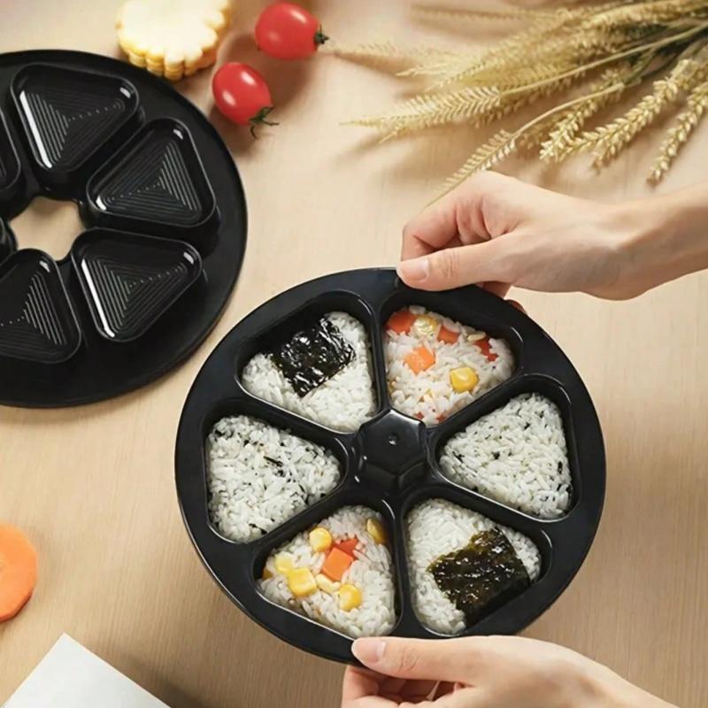 1 pieza Kit para hacer sushi Seis en uno - Molde triangular para rollo de arroz y verduras, Esencial de cocina, Kit para hacer sushi con molde