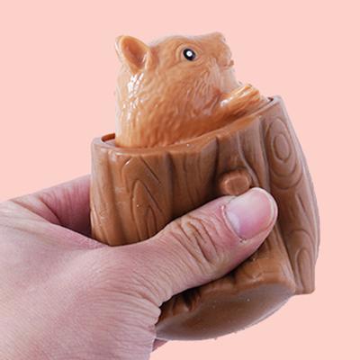 Yousheng Squeeze Toy Telescopic Squirrel Arise Design Silicone Stress Relief Decompression Toy for Prank