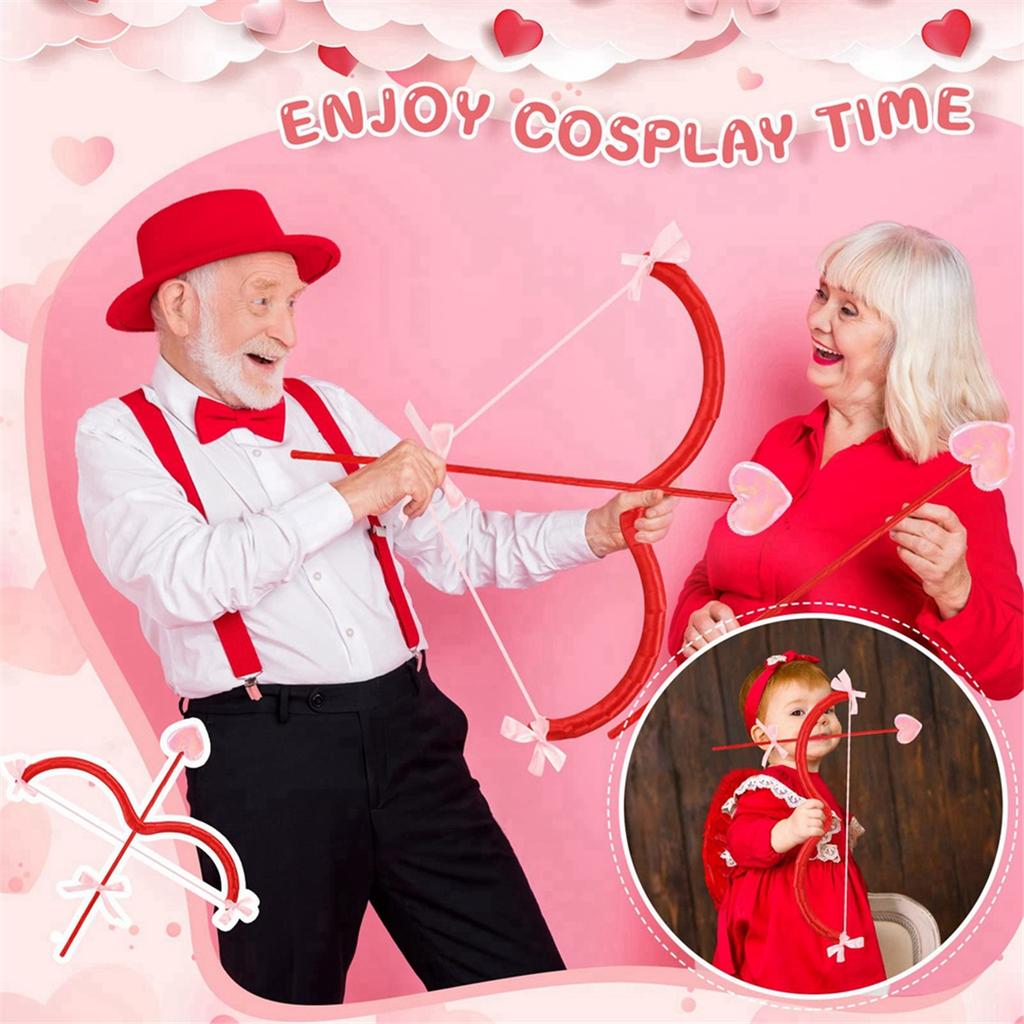 1/2pc Valentine's Day Cupid Bow Arrow Photo Prop Stage Performance Costume Accessory Cosplay Party Decor Supplies Photo Props