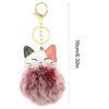 Elegante Schlüsselkette Weicher Haarbällchen Katzenanhänger Schlüsselanhänger Charm für Auto oder Tasche Schlüssel