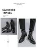 Men's Cross Martin High-Top Leather Boots, Autumn/Winter, Pointed Toe, Casual, British Style, Large Size, Motorcycle.
