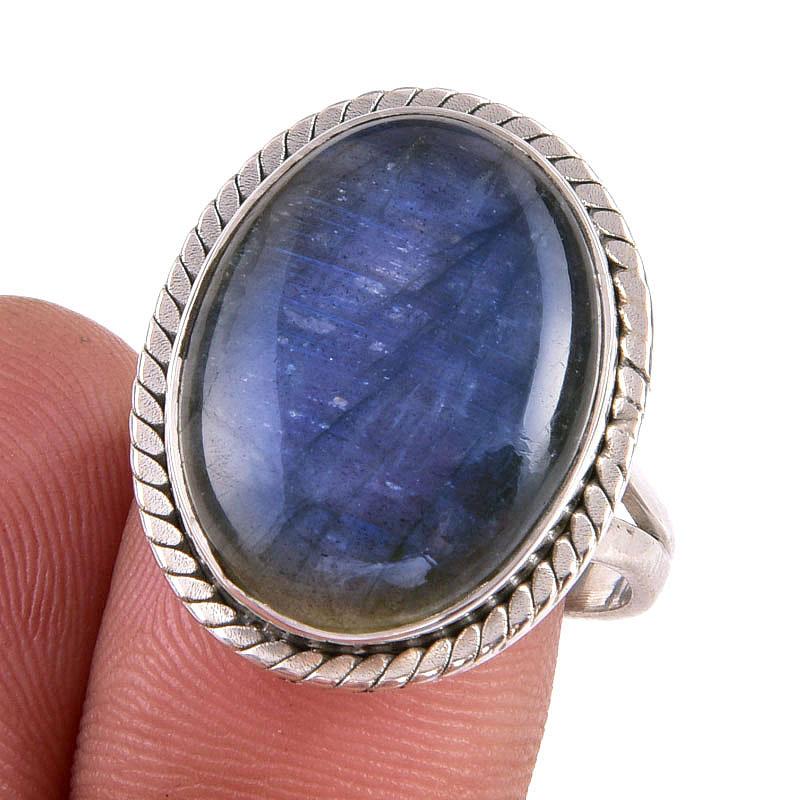 

Natural Labradorite Gemstone 925 Solid Sterling Silver Jewelry Ring S.8.5 Y5n57