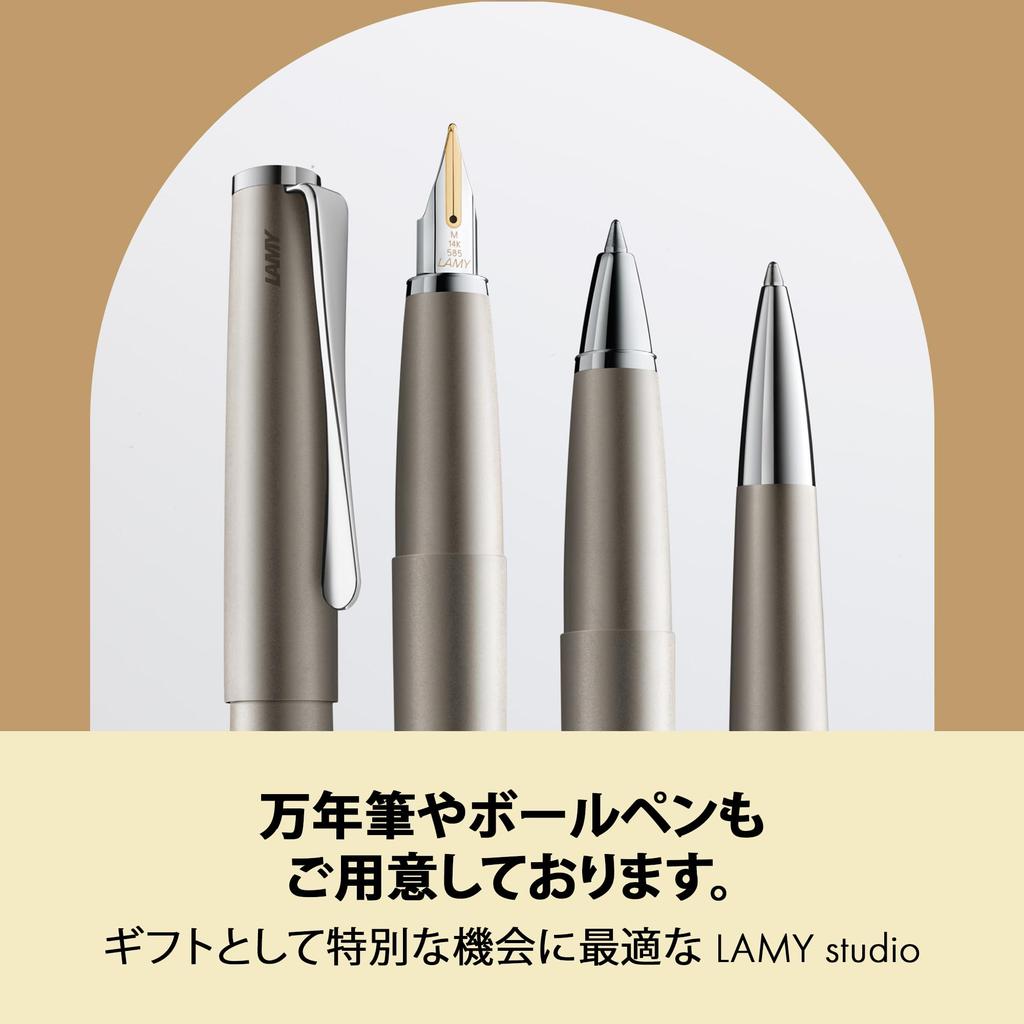 LAMY studio Palladium Tintenroller, eleganter Tintenroller mit Metallgehäuse, Propellerclip, Strichstärke M, inkl. Tintenroller-Mine, schwarz, LAMY M 63 - -