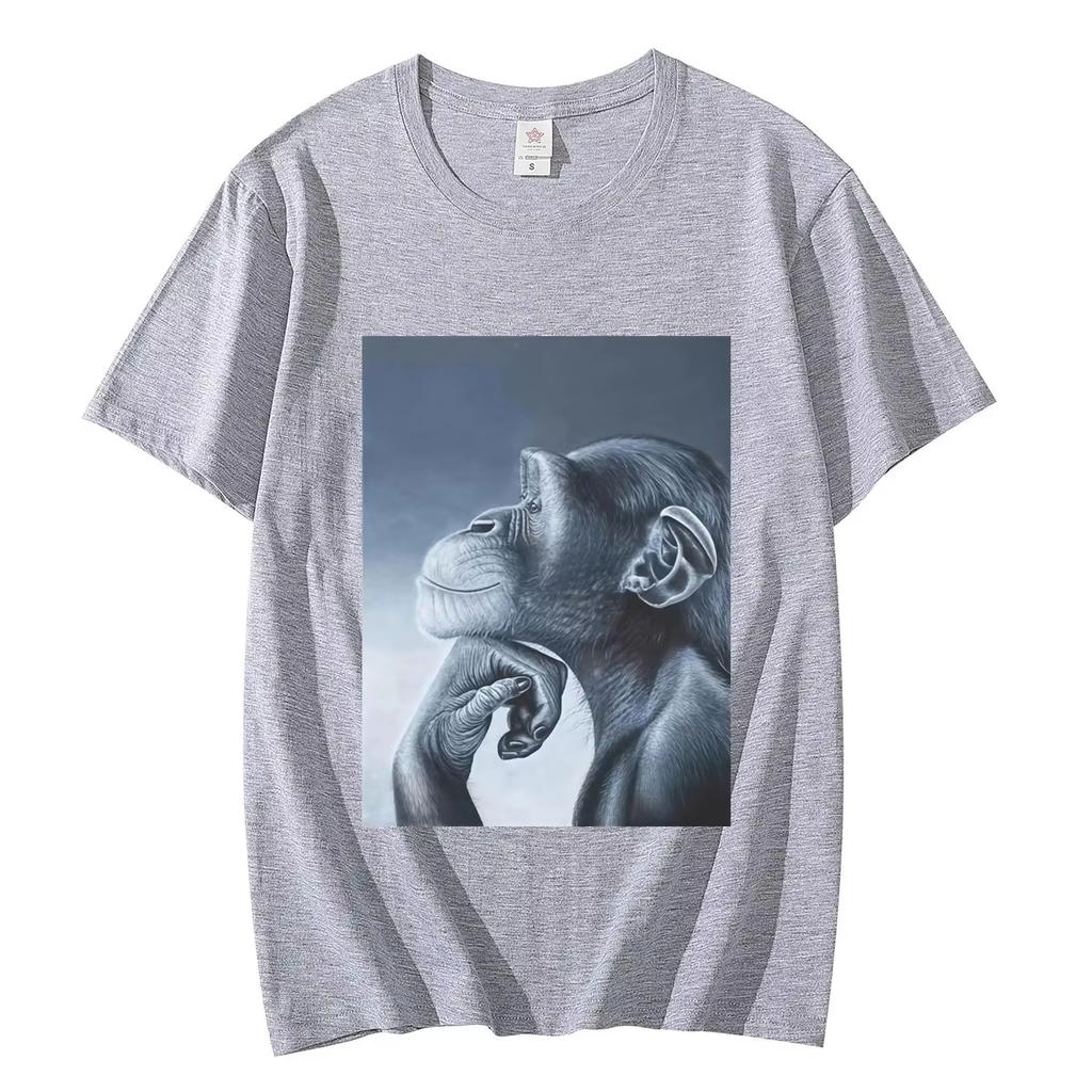 Funny Rage Bait Monkey Meme Tshirts Fashion Vintage Short Sleeve Tshirt Men Women Clothing Summer High Quality Cotton T Shirts