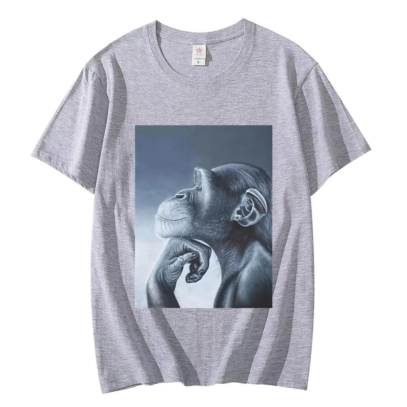 

Summer Funny Rage Bait Monkey Meme Tshirts Fashion Vintage Short Sleeve Tshirt Unisex Women Clothing High Quality Cotton T Shirts 4XL