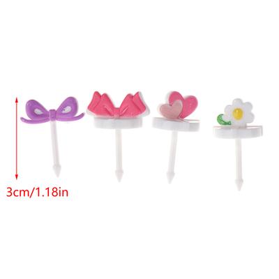 8Pcs Fruit Fork Food Grade Plastic Mini Cartoon Kids Cake Fruit Toothpick Bento Lunch Bento Accessories Party Decoration