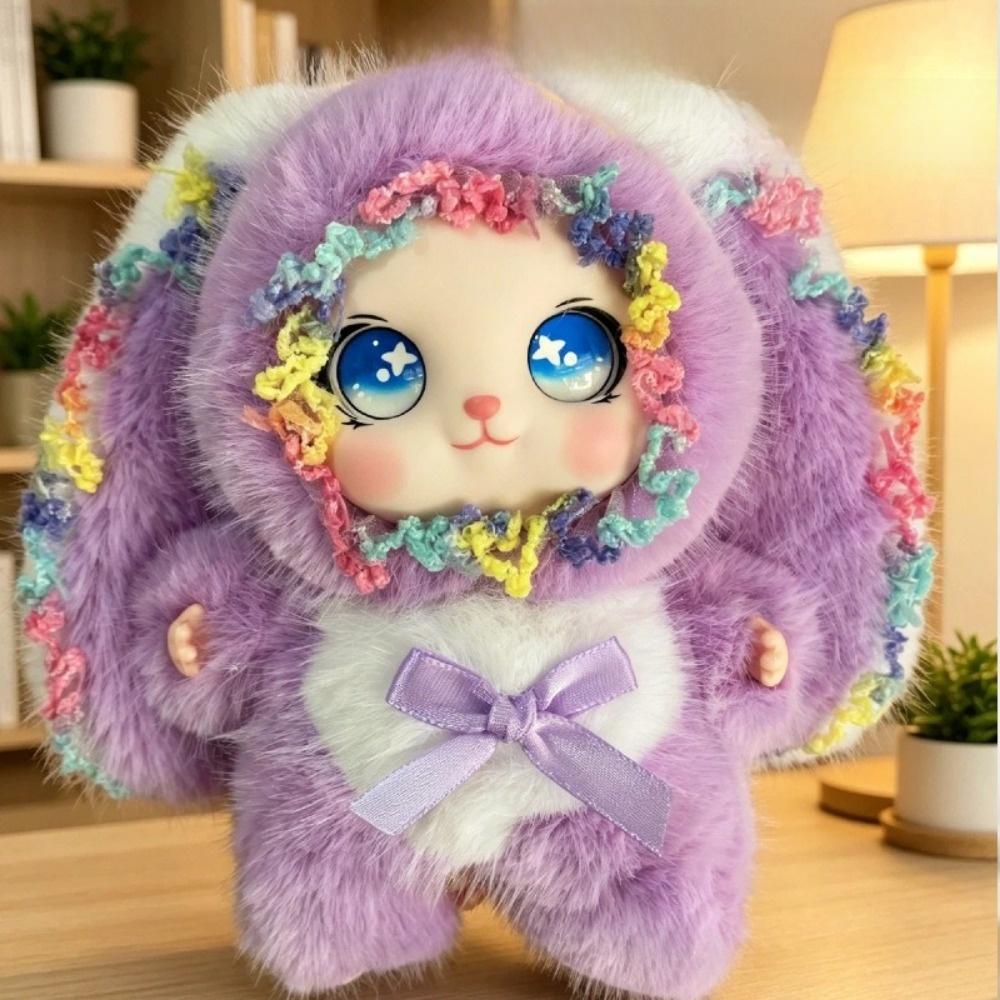 Bag Hanging Rabbit Plush Keychain Big Ear Car Key Ring Delicate Bunny Doll Pendant Gift For Girls