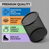 Black Metal Small Pen Holder, Compact Desk Pencil Cup, Square Space-Saving Organizer for Office Home