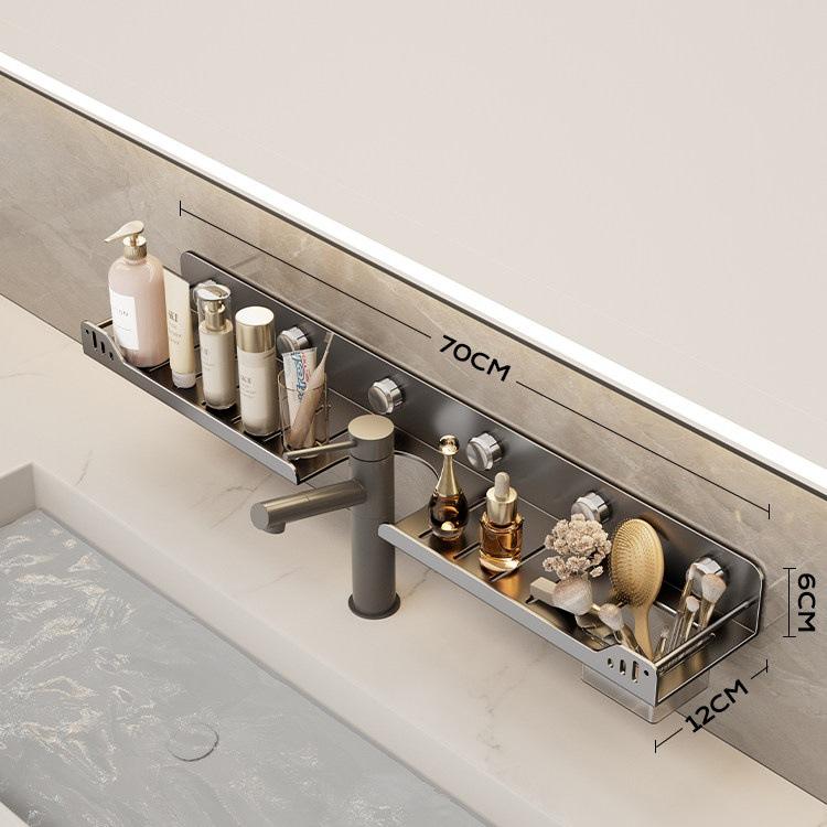 Saugnapf Badezimmer-Aufbewahrungsregal Ohne Bohren Wandmontage-Organizer Für Waschbecken Armatur Spiegel Vorderseite Toilette Badezimmer-Platzhalter