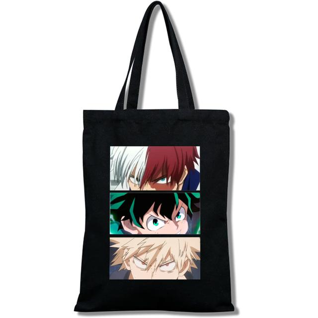 

Boku No Hero My Hero Academia Deku Bakugou Большая сумка-тоут с мультяшным принтом для девочек Сумки для покупок Повседневная мода 29*32cm