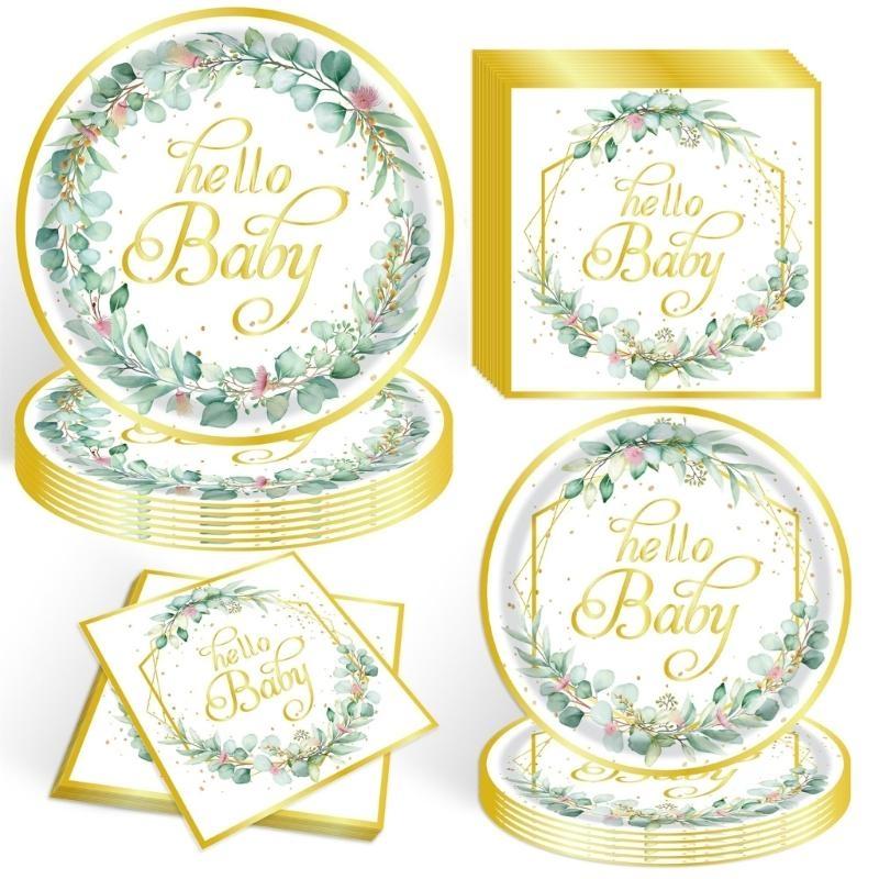 Disposable Party Plates Kids Birthday Party Napkins for Baby Showers Birthday