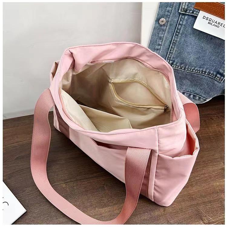 2023 Women's Japanese Solid Color Tote & Shoulder Canvas Handbag - Casual, Simple Mommy Outing Bag