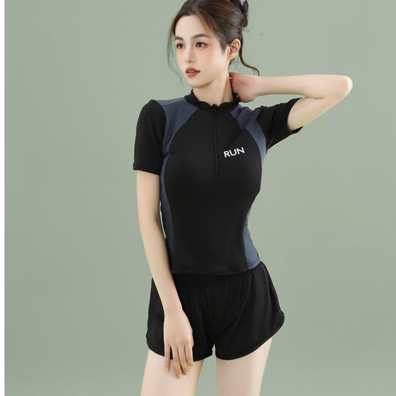 2025 Sportlicher zweiteiliger Badeanzug: Bauchkontrolle, Schlankmachend, Konservativ – Ideal für Frühlingsurlaub, Strand, Schwimmen