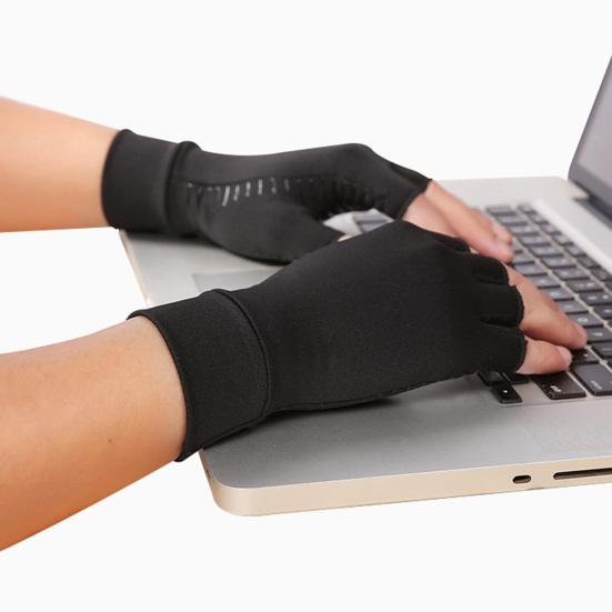 Compression Arthritis Gloves Women Men Stretchy Hand Compression Wrap Fingerless Fitness Gloves for Hand Pain Relief Osteoarthritis Typing Driving