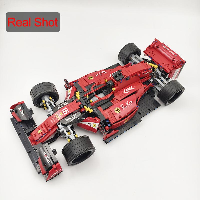 

1200pcs Technical 023005 Formula Cars Red F1 Building Blocks Sports RC Racing Cars Super Model Bricks Toys for Kids Boys Gifts