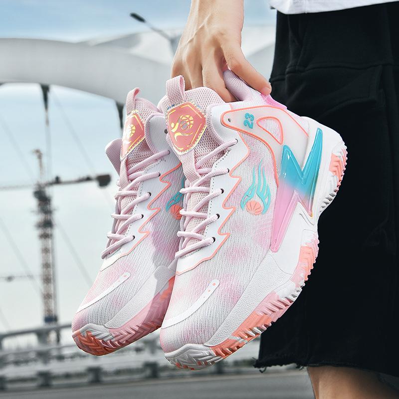 New basketball shoes graffiti breathable and comfortable youth student game actual sports training shoes