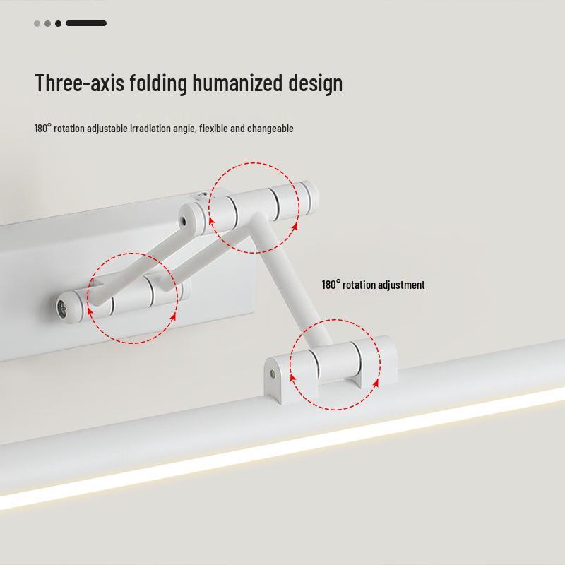 Nordic Minimalist LED Vanity Light: Punch-Free Bathroom Mirror Cabinet with Tricolor Makeup Lighting.