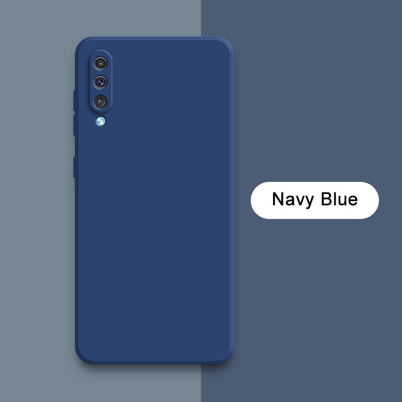 

Роскошный квадратный жидкий чехол для телефона Samsung Galaxy A50 A70 A30S A50S A70E A70S Мягкий силиконовый защитный противоударный чехол на 360 градусов Samsung A70 темно-синий