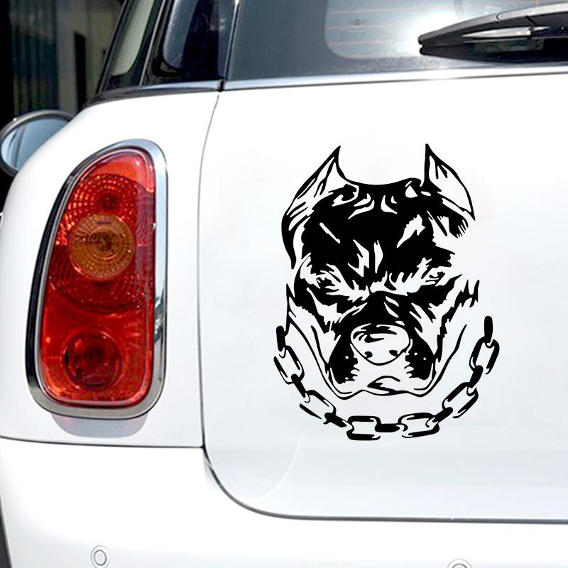 Adesivo Riflettente Auto Con Simpatico Pit Bull - 3D, Metallizzato, Per Vetri E Carrozzeria