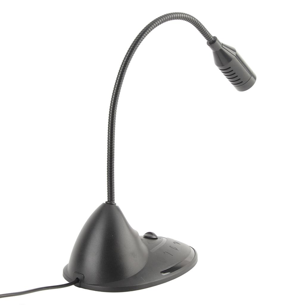 ABS Schwarz Omnidirektional Richtcharakteristik 3,5mm Stecker Verstellbarer Schwanenhals Kabelgebundenes Notebook-Mikrofon