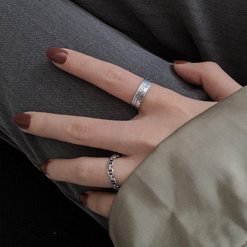 Fashionable Silver S925 Open Finger Ring With Geometric Design For Women Jewelry Stylish