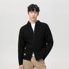 Mark Fairwhale Men's Stand Collar Zipper Cable Knit Cardigan