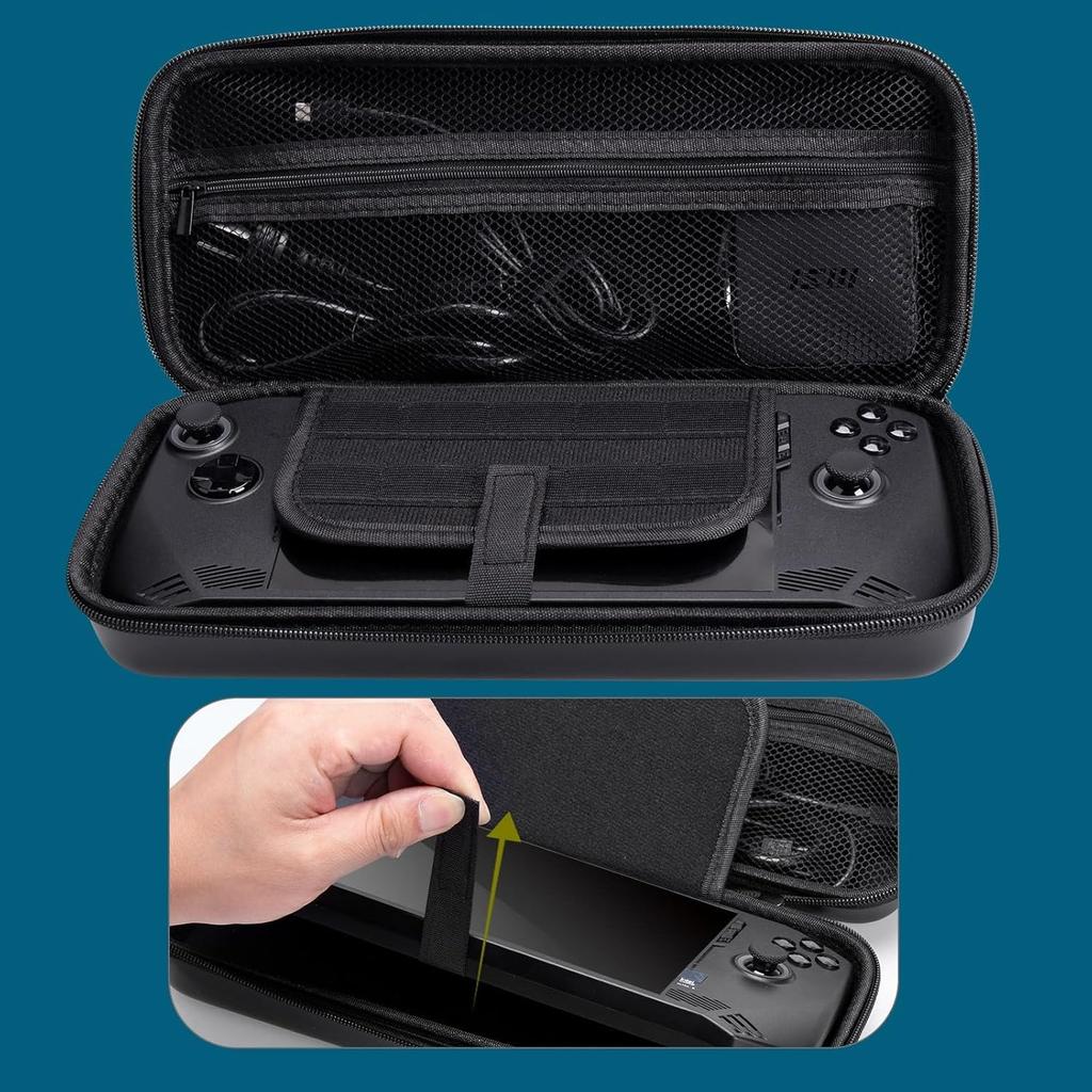 Case for MSI Claw, Travel Carrying Bag Cover for MSI Claw A1M Handheld Gaming, Hard Case with Game Card Slot & Mesh Pocket for MSI Claw Accessories