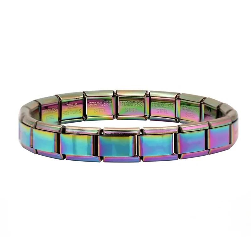 

Hapiship 2024 Women s Jewelry 9mm Width Itanlian Elastic Star Heart Butterfly Charm Bracelet Fashion Stainless Steel Bangle ST- ST-Colorful