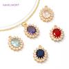 2/4Pcs Brass Decorative Pendants 18K Gold Plated Oval Crystal Glass Charms Pendants For Jewelry,DIY Earring Making Accessories
