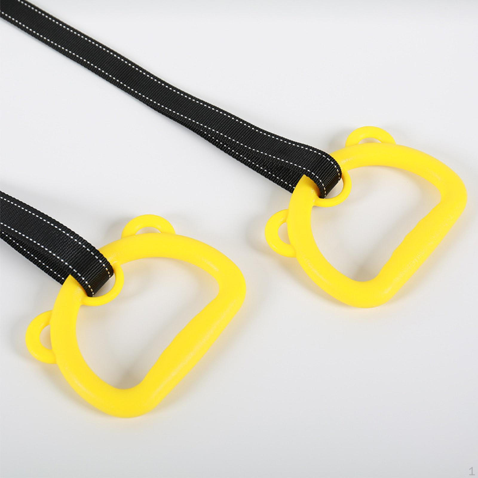 

2 шт. Гимнастические кольца с противоскользящими ручками для дома, портативные, для повышения высоты, вспомогательные тренировки, фитнес жёлтый