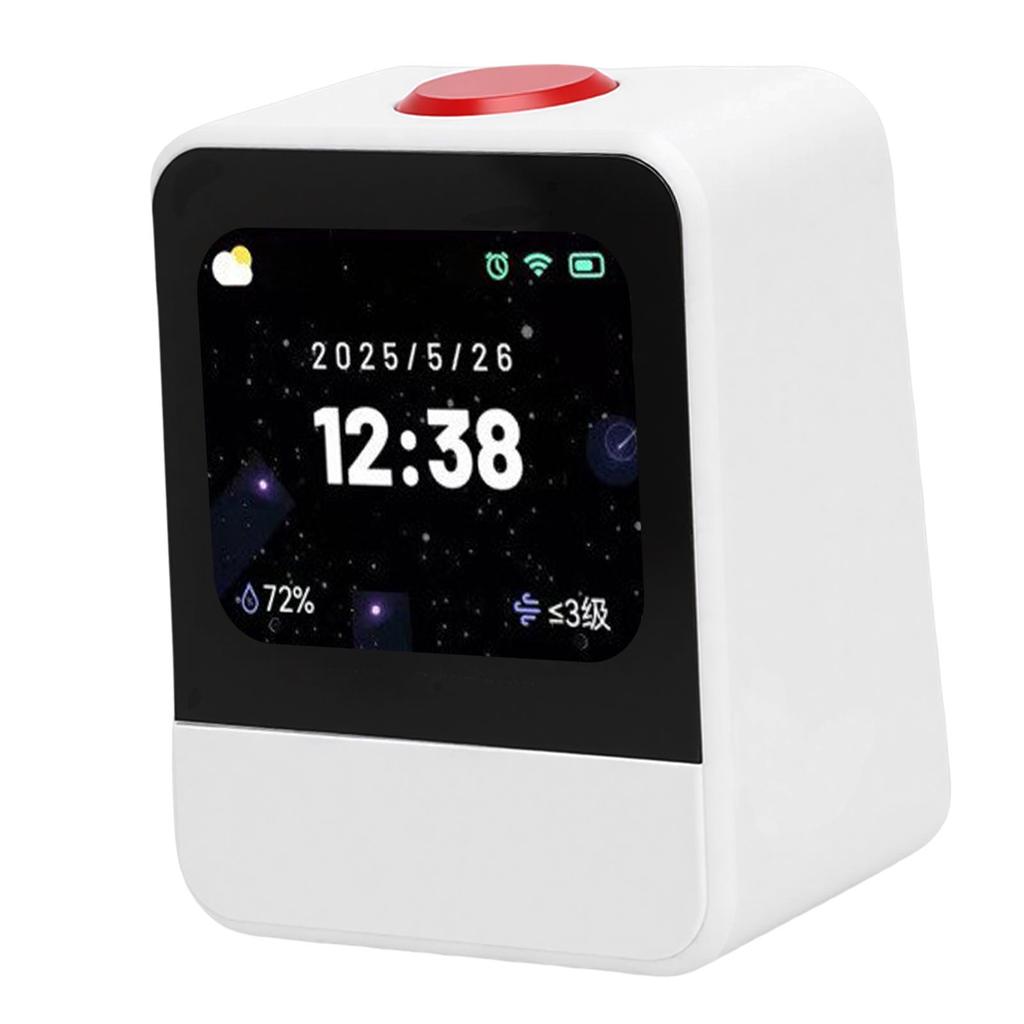 Smart Alarm Clock with Bluetooth Speaker AI Voice Control Lyrics Display Multifunctional Desk Alarm Clock for Bedroom