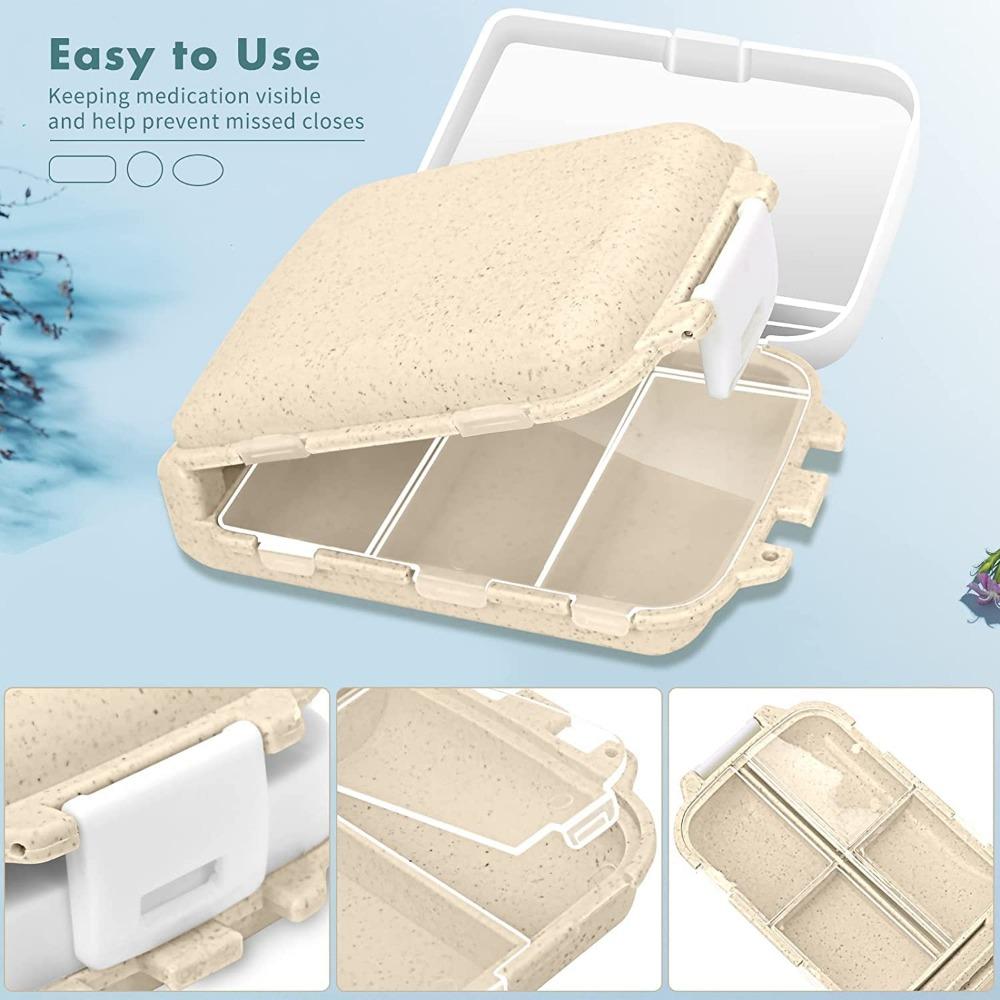 Medicine Box Portable Folding 3-Layer 8-Compartment- Compact Pill Organizer for Sub-Packaging & Storage