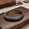 1pc 925 Silver Plated Personalized Dragon Scale Pattern Bracelet, Trendy and Retro Wristband