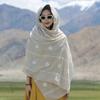 Bohemian Embroidery Flower Scarf Long Print Scarves Elegant Printed Silk Scarf  Sunscreen