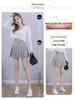 2025 New Summer Women's Fruit Green Pleated A-Line Mini Skirt - College Style, High Waist, Korean Version