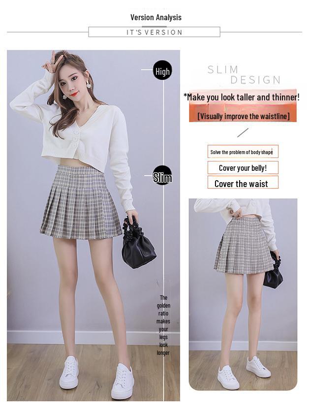 2025 New Summer Women's Fruit Green Pleated A-Line Mini Skirt - College Style, High Waist, Korean Version
