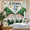 2pcs Whimsical St. Patrick's Day Gnome Printed Curtains, Designed for Light Filtering, Quality Material, Ideal for Holiday-Theme