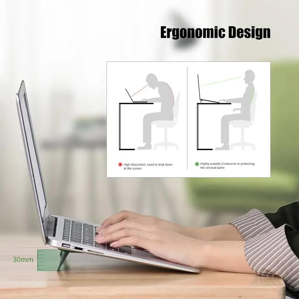 2PCS Portable Keyboard Riser Self-Adhesive Mini Laptop Stand Invisible Computer Keyboard Stand for MacBook Pro/Air NoteBook