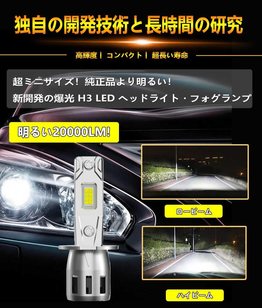 WENLE H3 LED Headlight/Fog Light Bulb, Compatible with New Vehicle Inspection, 8 Times Brightness,