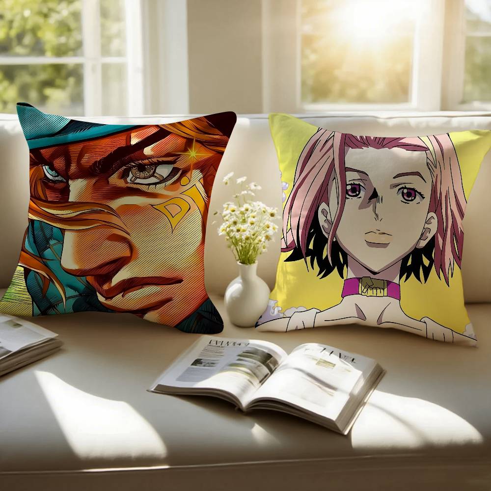 JoJo's Bizarre Adventure Pillow Case Sofa and Living Room Decorative Cushion Covers Dust-proof and Mite-proof Invisible Zipper