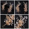 Handmade Crystal Headpiece Zinc Zinc Alloy Leaf Rhinestone Head Chain Retro Bridal Headband  Pageant