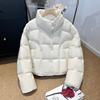 Winter new white duck down jacket women's short stand-up collar loose fashion thickened warm jacket