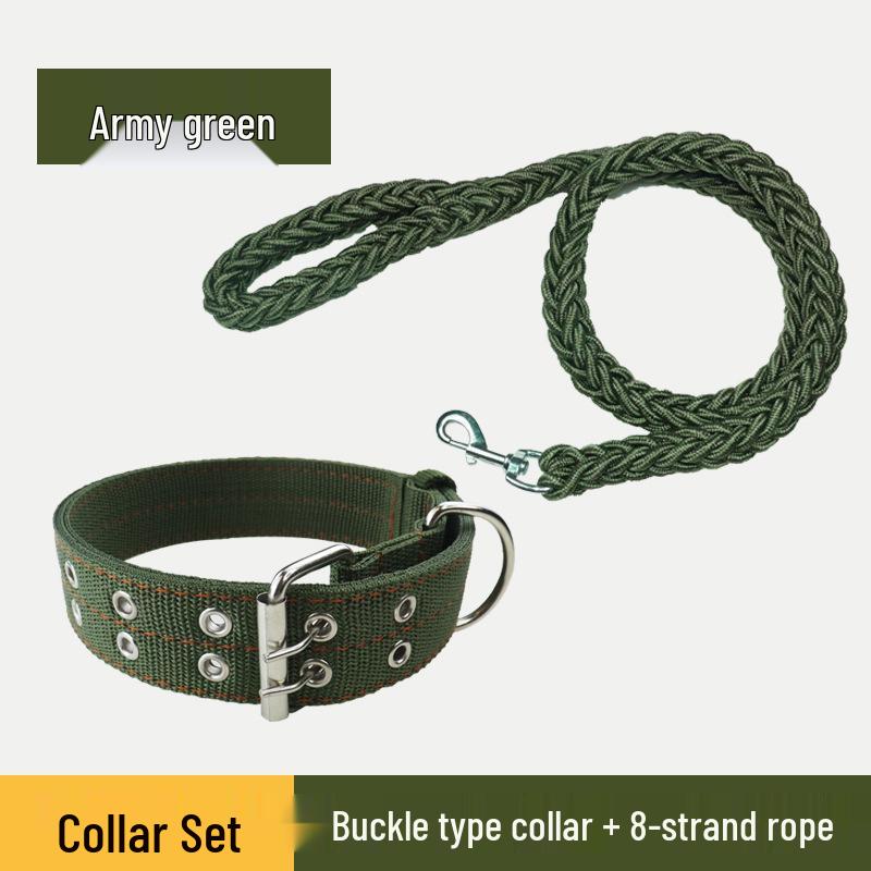 Adjustable Leather Dog Collar with Anti-Escape Double Buckle for Small, Medium, and Large Dogs