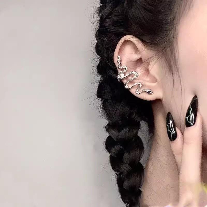 1PC Metal Snake Earring Clips Punk Earrings Ear Cuffs for Women Men Silver Color Piercing Jewelry New Fashion