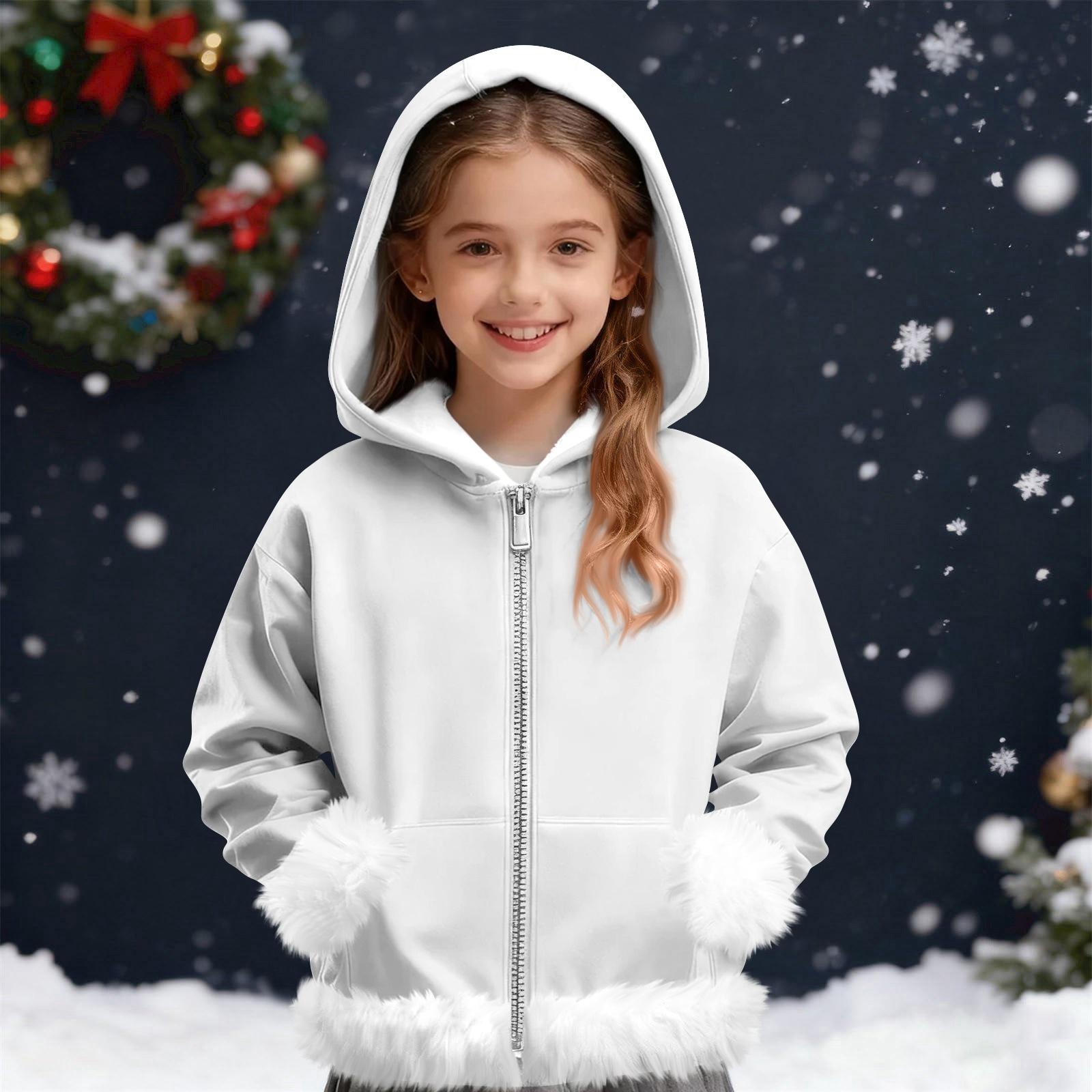 

Детский свитшот для девочек и мальчиков, с длинным рукавом, легкая повседневная толстовка с капюшоном, свободный удобный свитшот 160 белый