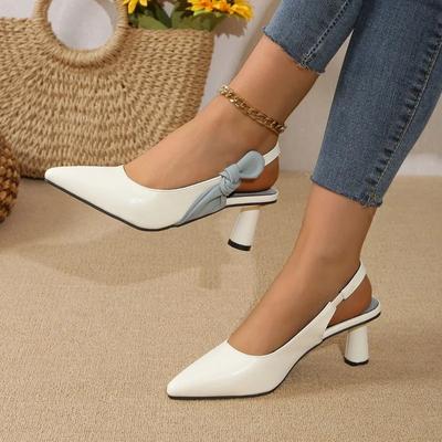 2024 New Simple and Versatile Women's Shoes Fashionable Pointed Toe Stiletto High Heels Women's High Heels Solid Color Sandals
