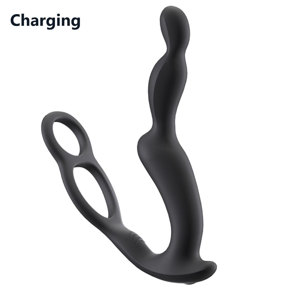 Male Prostate Massage Remote Anal Vibrator 10 Speeds Delay Ejaculation Ring Testis Stimulate Anus Plug Butt Adult Sex Toys 18+