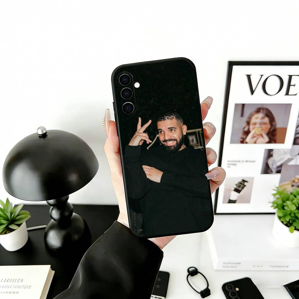 D-Drake S-Style Views Phone Case Black Silicone Soft For Samsung Galaxy A73,A72,A71,A70,A53,A52,A51