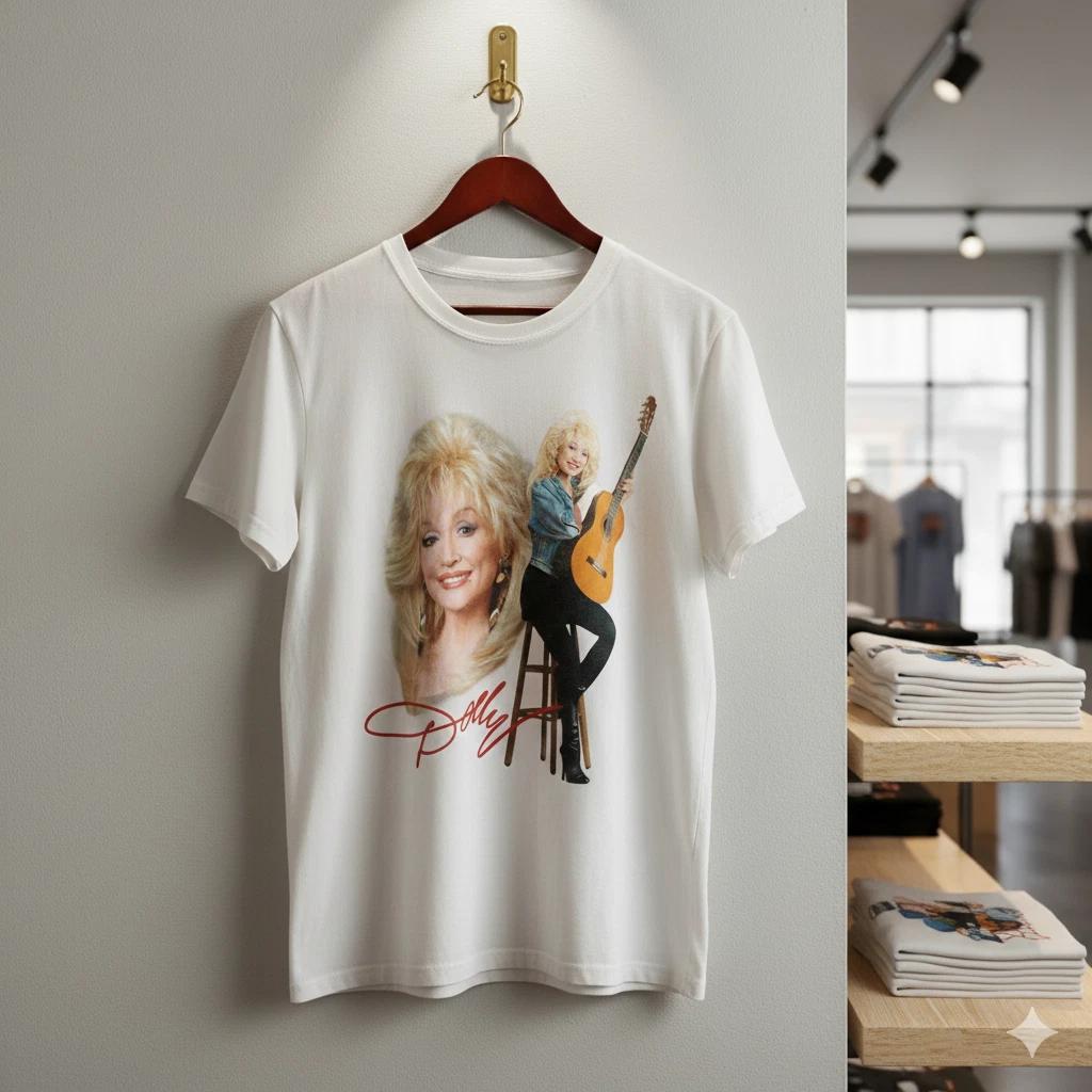 Unisex Adult Casual Music Dolly Parton Graphic T-Shirt Cotry Music ... XXL